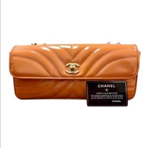 Chanel salmon patent leather bag-ACCEPTING OFFERS